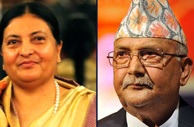 पूर्वराष्ट्रपति भण्डारी र प्रधानमन्त्री ओलीबीच दुई घण्टा भेटवार्ता