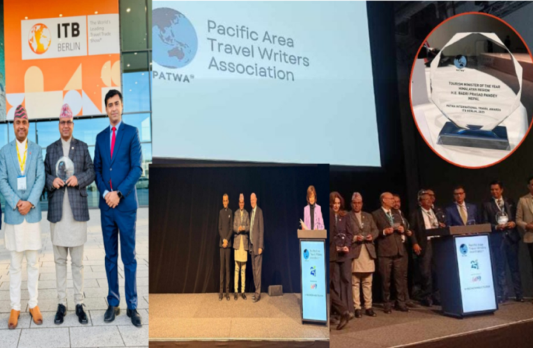 पर्यटनमन्त्री पाण्डे जर्मनीमा ‘टुरिजम् मिनिस्टर अफ द एयर’ अवार्डबाट सम्मानित