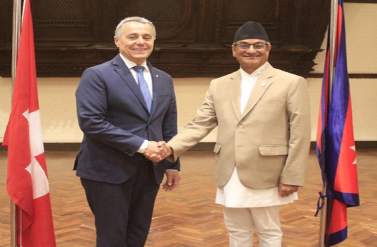 गृहमन्त्री लेखक र स्वीटजरल्याण्डका विदेशमन्त्रीबीच भेटवार्ता