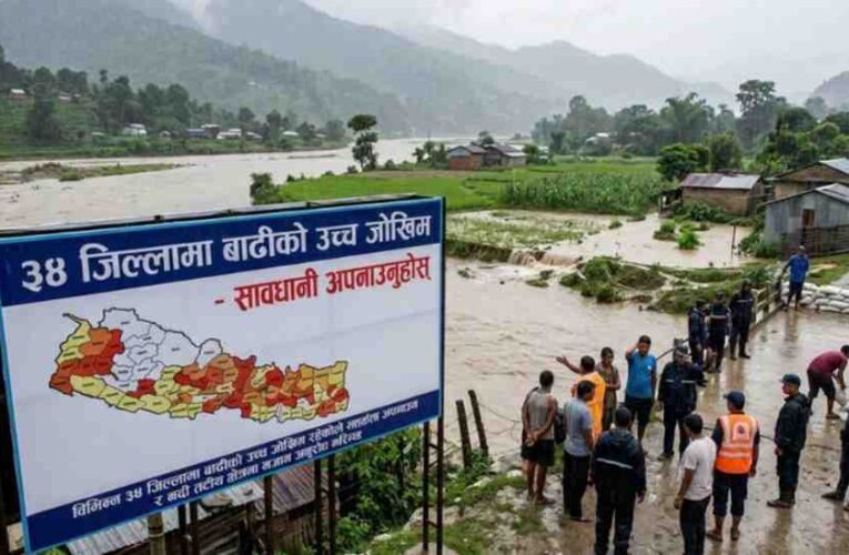 यी ३४ जिल्लामा बाढीको जोखिम, सावधानी अपनाउन आग्रह